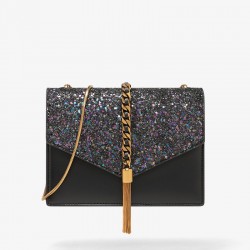 Charles Keith Fashion Tassel Shoulder Bag Black